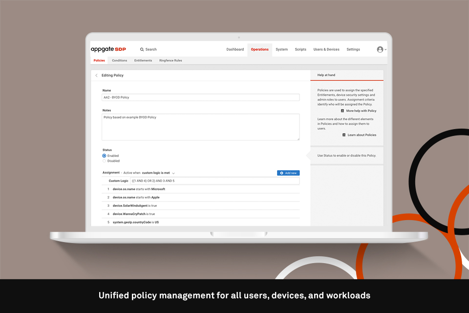 screenshot of Appgate SDP